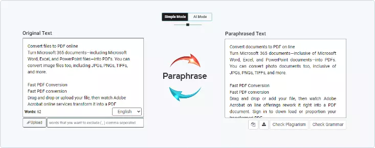 Paraphrasing tool